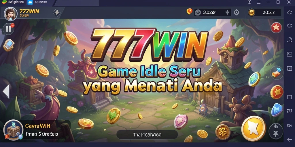 Tampilan gameplay seru di 777WIN dengan berbagai aktivitas Idle.