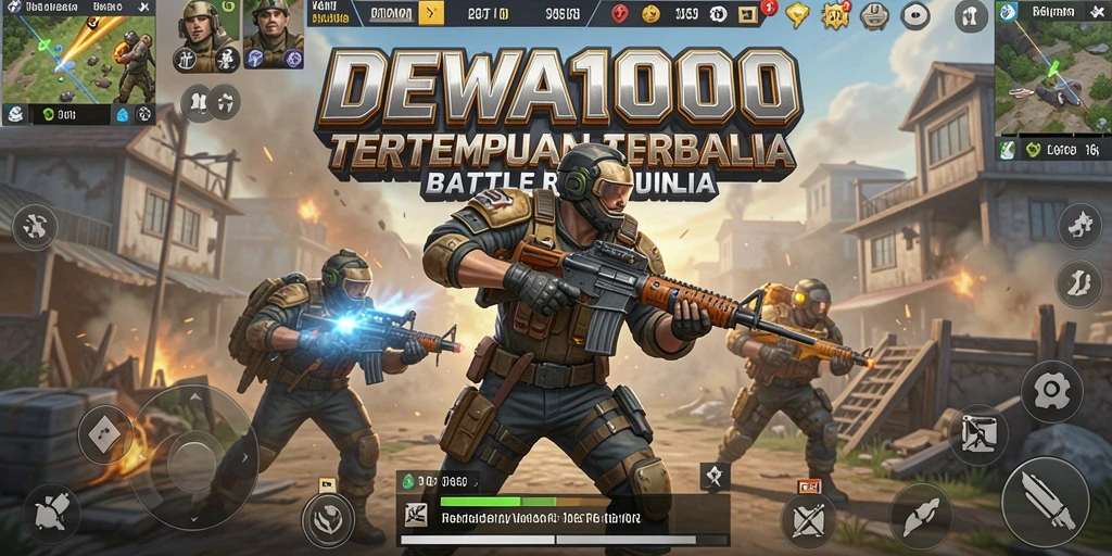 Tampilan seru dari gameplay DEWA1000 dalam pertempuran Battle Royale.