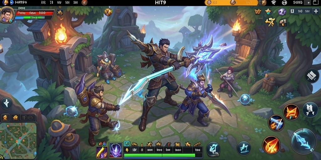 Screenshot dari HIT9 menampilkan pertarungan epik dan karakter yang berani.