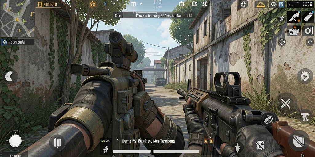Tampilan gameplay seru dengan aksi menembak yang mendebarkan.