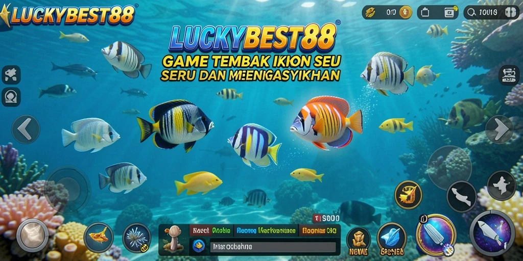 Screenshot gameplay LUCKYBEST88 menunjukkan aksi seru menangkap ikan.