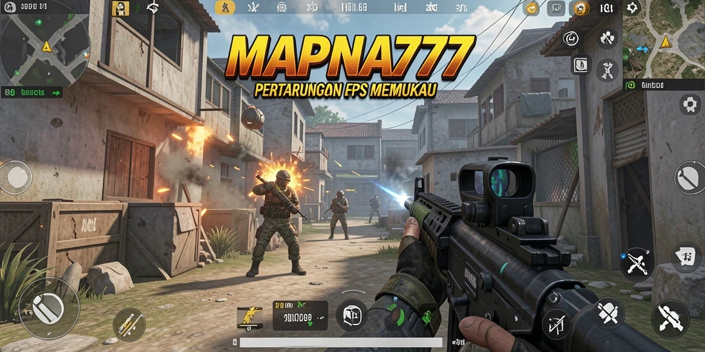 Screenshot gameplay MAPNA777 menampilkan aksi mendebarkan dalam pertempuran FPS.