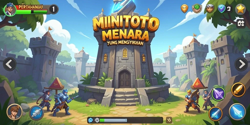 Screenshot MINITOTO menampilkan aksi seru dalam Tower Defense.