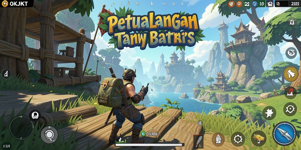 Tampilan gameplay seru dari OKJKT dalam dunia terbuka yang luas.